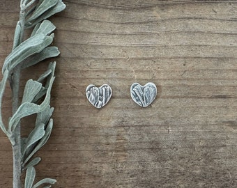 Sagebrush Heart, Post earrings, Artemisia tridentata, recycled silver, botanical, made for adventure