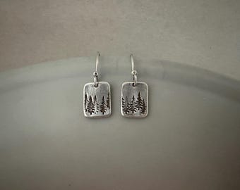 Tamarack Forest, Western Larch, recycled silver earrings, made for adventure