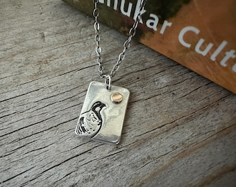 Chukar necklace, Moonstruck, 17 inch chain, recycled silver, chukar culture, made for adventure