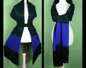 Gypsy Large Boho XXL Stole Wedding Art Leather Fringe Vintage Country Western Bridal Hippie Kunstleder