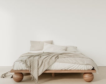 Platform bed, wooden bed, low bed, solid wood bed, platform bed frame, contemporary bed, minimalist bed, queen bed, king bed