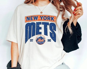 Vintage New York Mets EST 1962 Logo Sweatshirt, Baseball Shirt tee, Retro New York Mets Shirt, Baseball Fan Gifts, Game Day