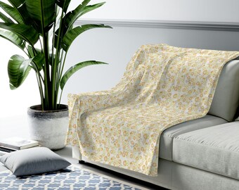 Coperta di peluche in velluto a fiori vintage