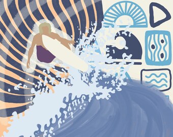 Surfer Boy Print