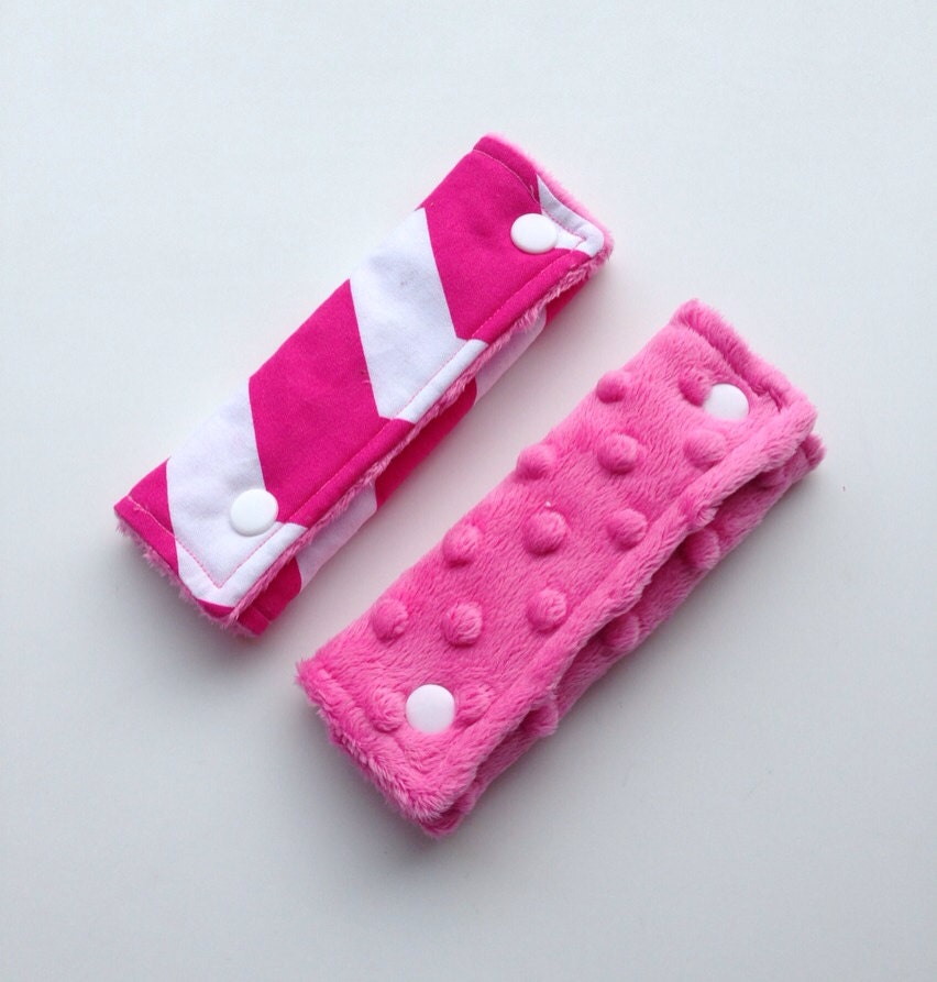 Chevron Reversible Car Seat Strap Covers Pink Chevron Cotton Etsy