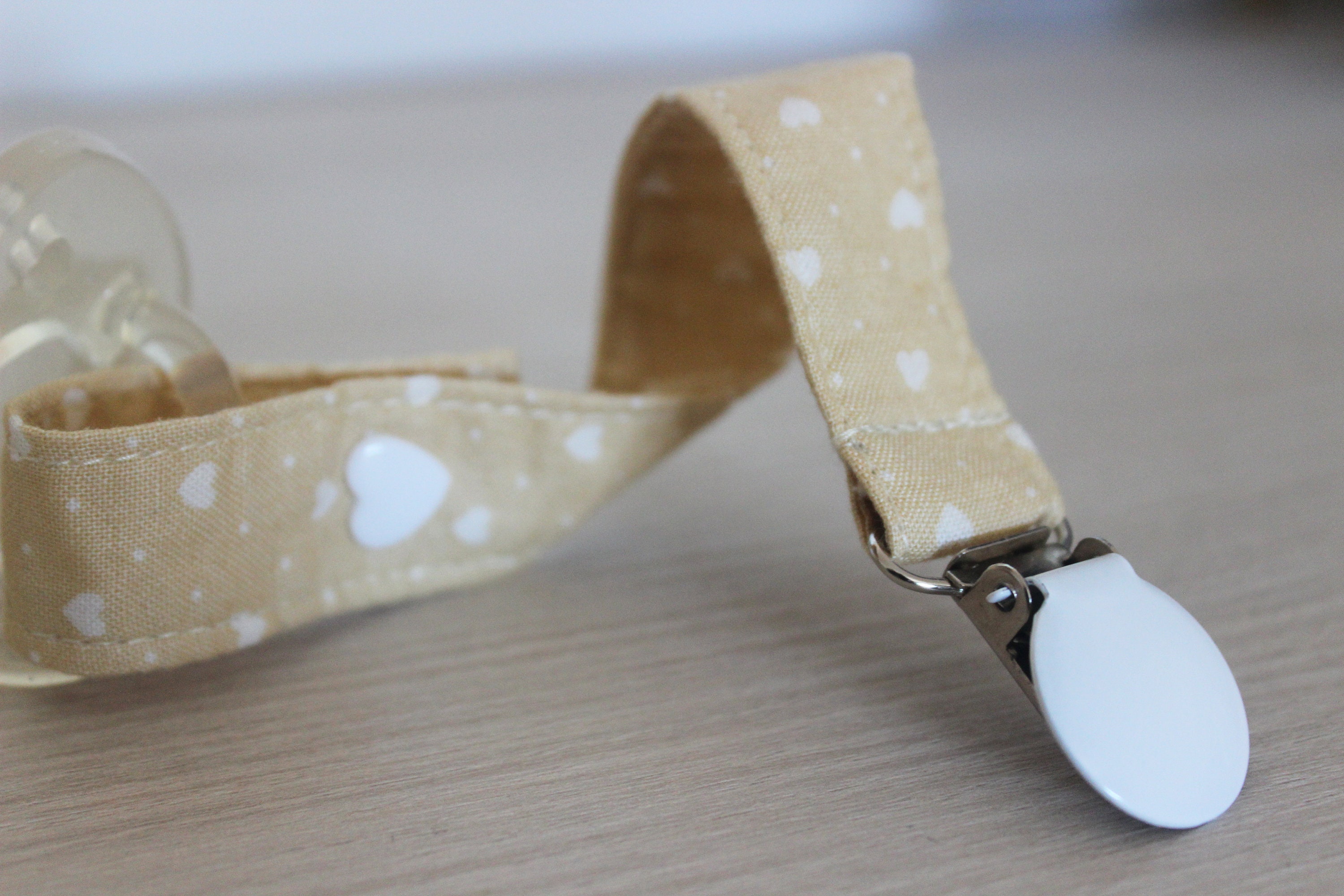 Neutral Pacifier Clip baby shower gift Baby pacifier holder Etsy