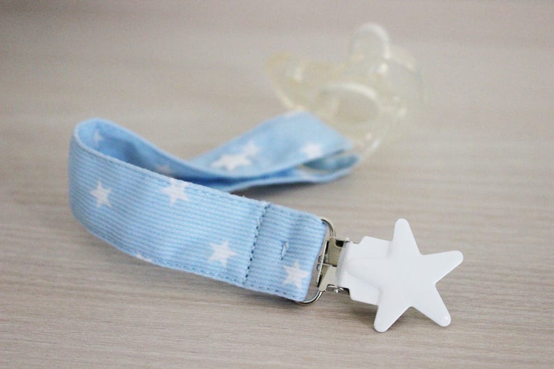 Blue Stars Pacifier Clip Fabric Pacifier Clip Soothie Etsy