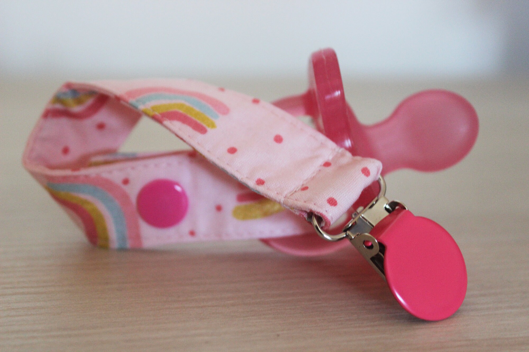 Buy Rainbow Pacifier Clip, Baby Dummy Clip Newborn Gift, Fabric