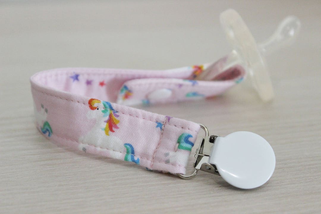 Unicorn Pacifier Clip for Baby Girl Soothie Pacifier Holder Etsy