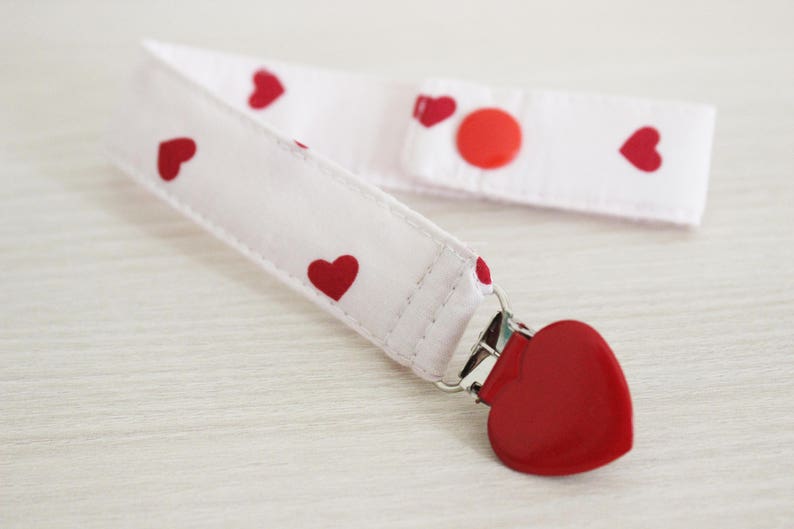 Heart Fabric Pacifier Clip Soothie Pacifier Holder Binky Etsy