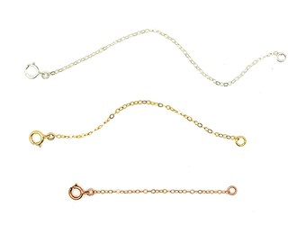 Necklace Extender, Fixed Length Necklace Extender, Delicate Chain Extender in Gold-Filled, Sterling Silver or Rose Gold-Filled