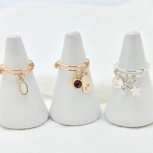 CUSTOM CHARM RING, Design Your Own, Choose Your Charms, Stackable Rings, Personalized Charm Rings For Women
