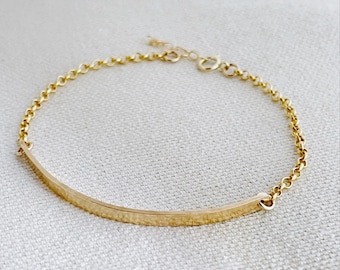 Half Bar Cuff Bracelet, Minimalist Jewelry Bracelets for Women, Gifts for Women, 14kt Gold Filled Bracelet or Silver Bracelet Jewelry