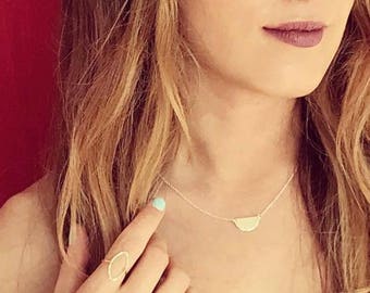 Half Moon Necklace, Boho Moon Necklace, Half Circle Necklace, Dainty Layering Necklace, Gift For Women