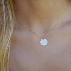 Gold Disc Necklace Disc Choker Necklace Dainty Choker Layering Necklace Delicate Gold Necklace Coin Necklace image 3