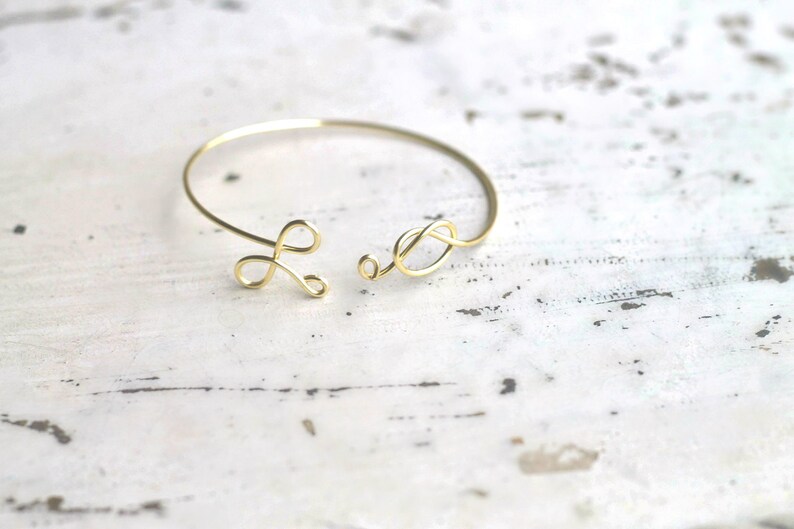 Bridesmaids Bracelet Tie The Knot Cuff Eternity Jewelry Bridal Jewelry Personalized Bracelet Knot Bracelet Initial Bangle Bracelet
