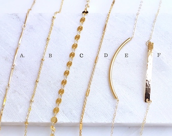 Dainty Gold Bracelet, Gold Filled Bracelet, Delicate Gold Chain Bracelet, Gold Bar Bracelet, Thin Gold Bracelet