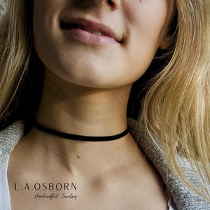 Black Velvet Choker, Comfortable Thin Black Chokers, 90&#39;s Goth Black Choker, Dainty Black Choker, Thin Black Chokers Women&#39;s, Simple Choker