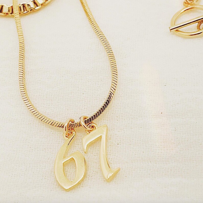 Custom Number Pendant & Chain Number Necklace Baseball and Etsy