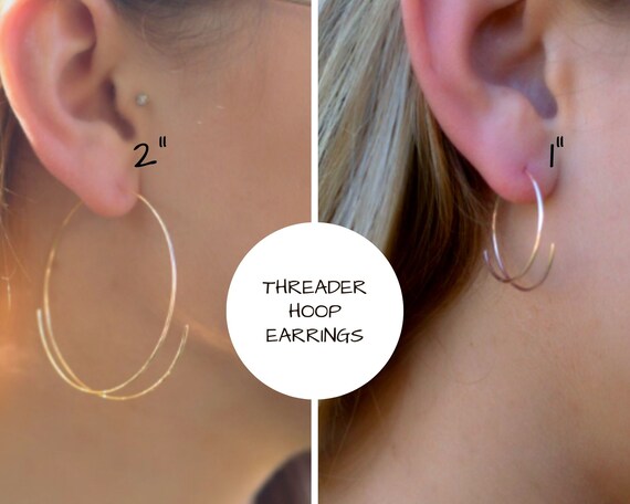 Threader sale hoop earrings