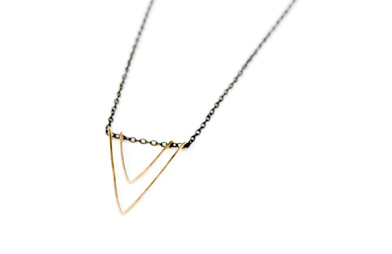 Geometric Necklace, V Necklace, Triangle Necklace, Modern Necklace, Vertex Necklace, Gift For Her image 5