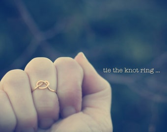 Tie The Knot Ring, Dainty Gold Ring, Bridesmaids Ring, Love Knot Ring, Infinity Ring, Adjustable Ring