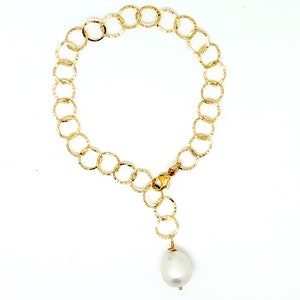 Gold Pearl Bracelet, Layering Bracelet, Single Pearl Bracelet, Gold Bracelet For Women, Wedding Bracelet, Genuine Pearl Bracelet image 3
