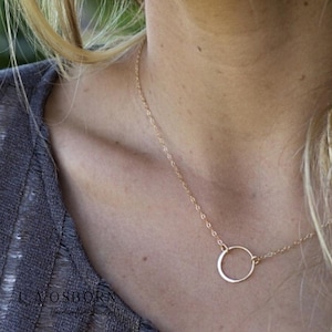 Eternity Necklace, Eternity Necklace Gold, Gold Circle 14K Necklace, Gold Necklace, Open Circle Necklace, Gift For Daughter