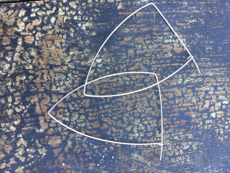 Triangle Hoops, Large Hoop Earrings Gold, Thin Hoops, Minimalist Hoops image 4