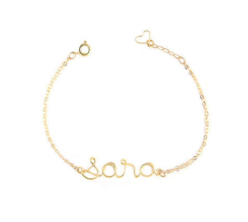 Wire Name Bracelet Personalized Gold Name Bracelet Dainty Etsy