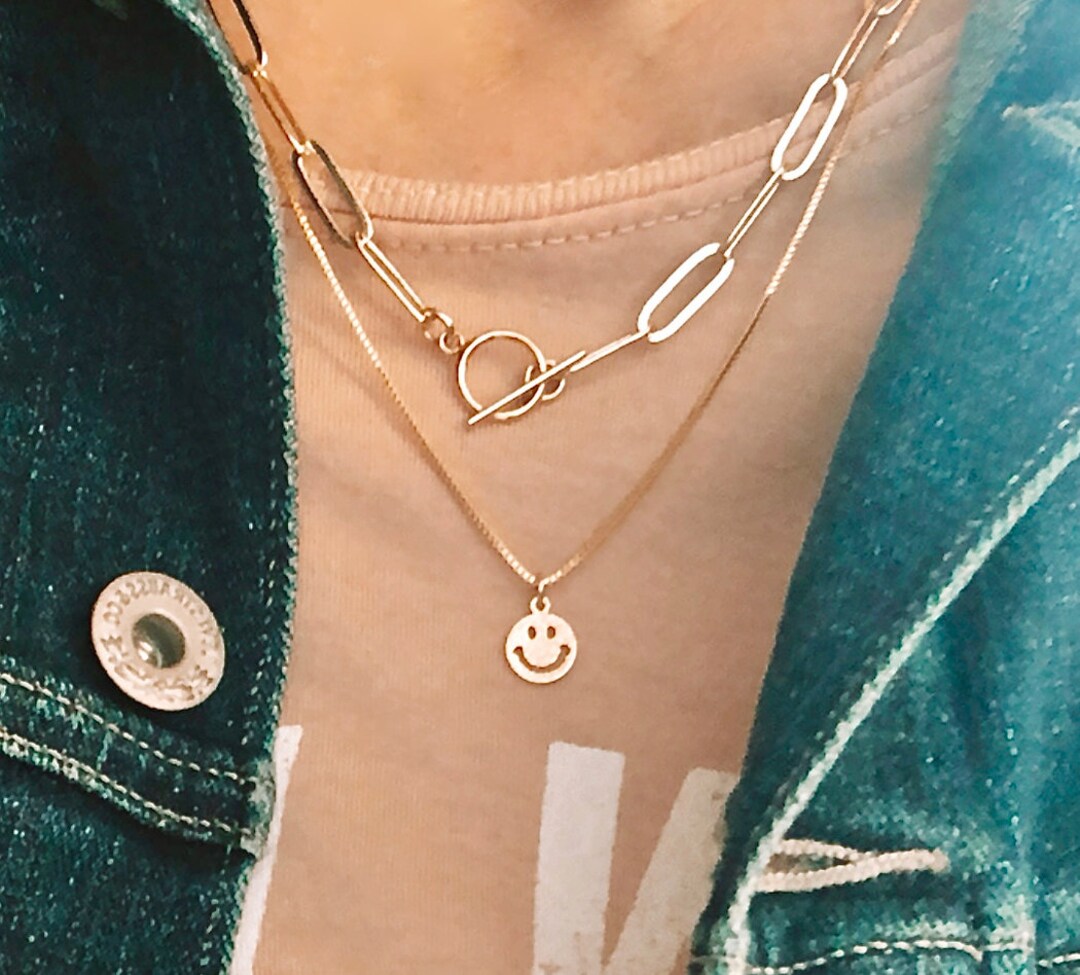 Minimalist Gold Toggle Necklace, Clasp Toggle Pendant, Toggle Choker ...