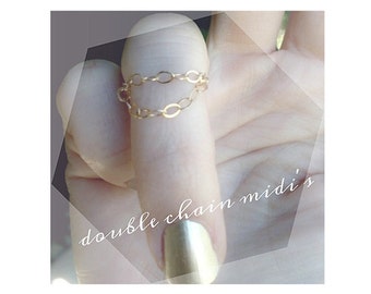 Chain Midi Ring, Adjustable Knuckle Ring