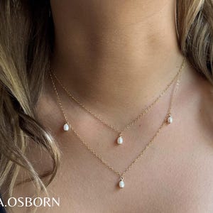 Tiny Freshwater Pearl Drop Necklace, Gold Pearl Necklace Set, Minimalist Necklace,Pearl Choker, Bridal Jewelry,Bridesmaid Gift for Her