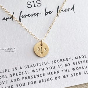Sis Necklace, Perfect Gift For Sister, Necklace Gift, Name Charm, Sisters Gift, Sister Charm, Sis Gift, Message Jewelry Gift for Sibling
