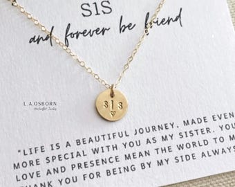 Sis Necklace, Perfect Gift For Sister, Necklace Gift, Name Charm, Sisters Gift, Sister Charm, Sis Gift, Message Jewelry Gift for Sibling