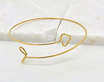 Gold Arrow Bangle Bracelet, Arrow Wrap Bangle, Adjustable Arrow Bracelet, Boho Jewelry, Gift Idea For Friends