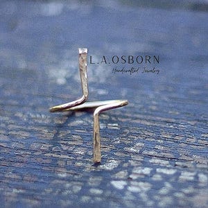 Gold Ring, Spike Ring, Linear Ring, Bar Ring, Adjustable Gold Ring, Modern Ring