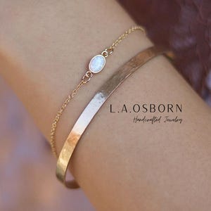 Opal Bracelet, White Opal Bracelet, October Birthstone, Tiny Opal Bracelet, Real Opal Jewelry, Opal Bracelet Bridal Bracelet, Gift for Her
