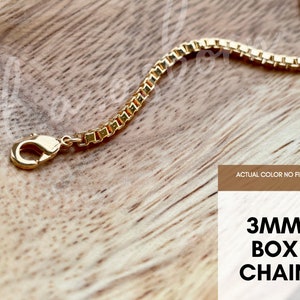 Gold Filled Box Chain Bracelet, Chunky Gold Chain Bracelet, Minimalist Stacking Bracelet, Everyday Gold Layering  Bracelet, Gift For Her