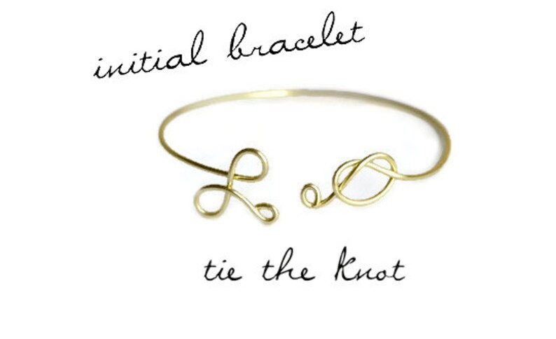 Bridesmaids Bracelet Tie The Knot Cuff Eternity Jewelry Bridal Jewelry Personalized Bracelet Knot Bracelet Initial Bangle Bracelet