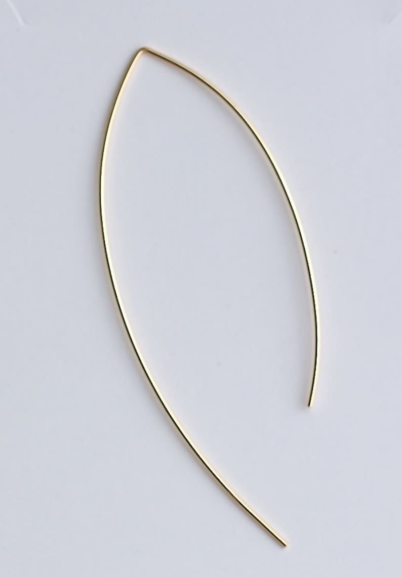 Arc Large Hoop Earrings, Thin Hoop Earrings, Delicate Hoop Earrings, Hook Earrings image 5