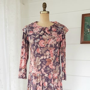 80s Laura Ashley meadow bouquet corduroy dress