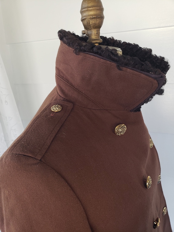 70s cocoa curly lamb and wool cropped jacket - image 5