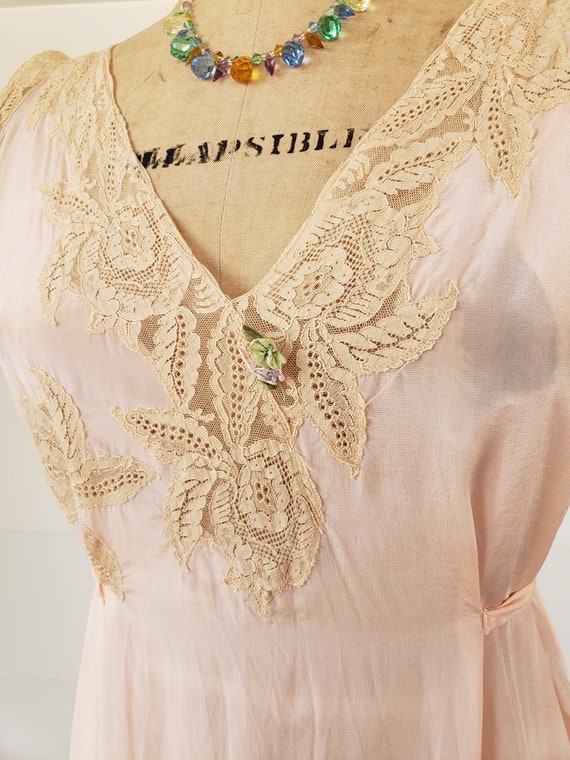 20s Apricot Blush Silk Nightgown - image 2