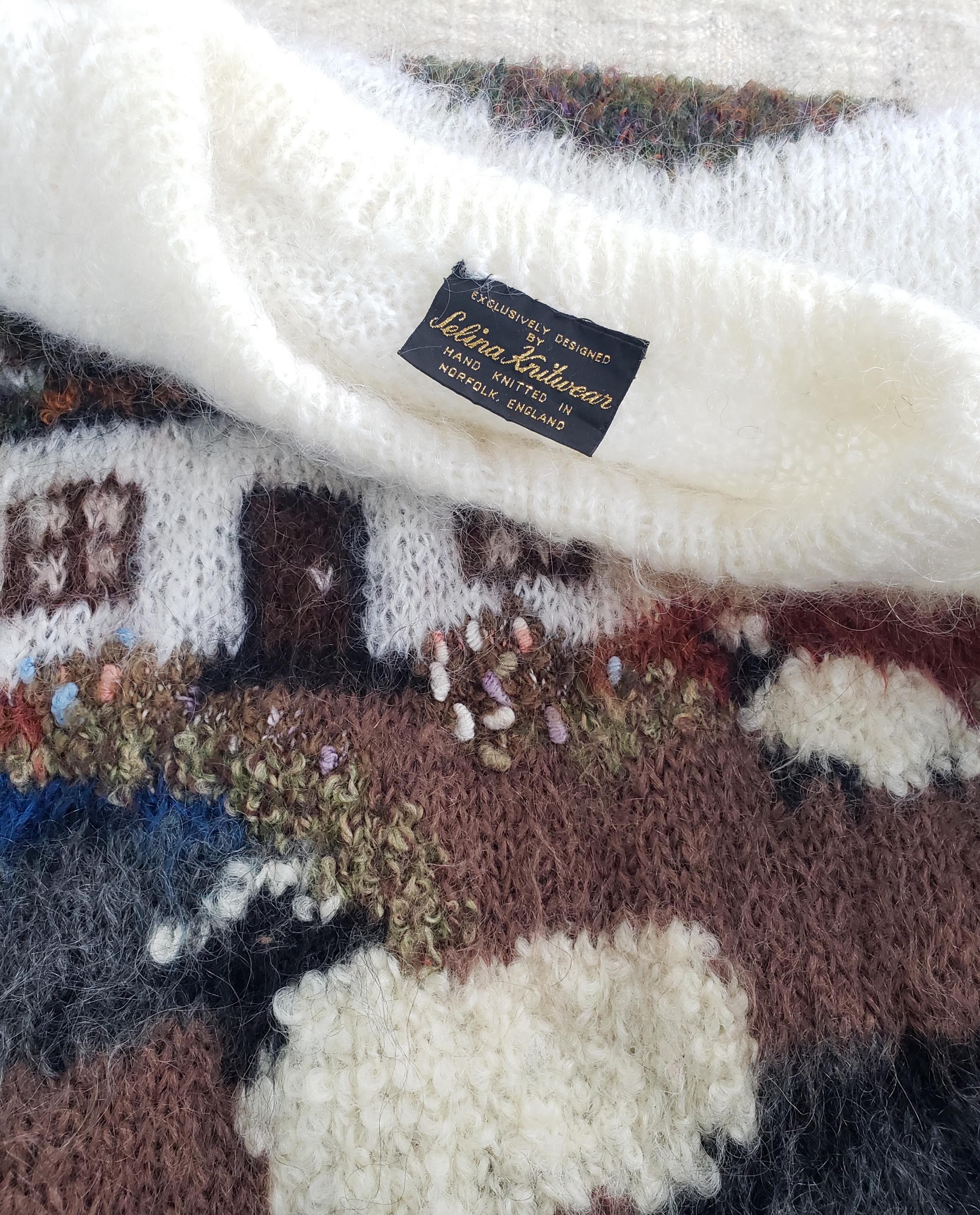 80s Selina Knitwear Sheep and Cottage Mohair Sweater - Etsy