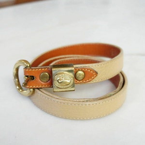 Dooney & Bourke vintage Woman’s Cream Leather Belt with Brown Trim XL Dooney & Bourke Waist Belt Belts for Women for sale | eBay main image 4