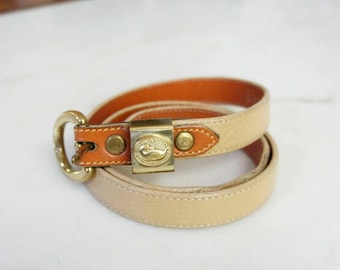 80s Dooney & Bourke neutral leather belt