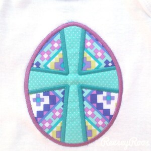 Easter Egg Cross Applique Embroidery Design
