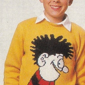 Dennis the Menace Jumper Vintage Knitting Pattern PDF size 24&quot; - 44&quot;