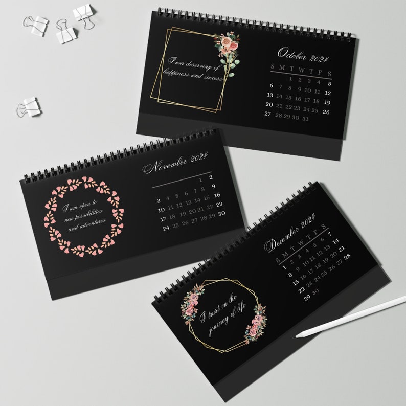 Self Affirmation 2024 Desk Calendar Flip Calendar Self Care Etsy